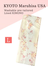 Load image into Gallery viewer, Washable pre-tailored Lined KIMONO【L】(Light cherry blossom-like flower pattern.)