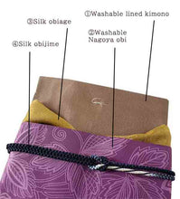 將圖片載入圖庫檢視器 Effortless Elegance tailored Kimono 4 Piece Coordinate Set(Kimono, Obi, Obi-age, Obi-jime) – Washable and Ready for Any Occasion