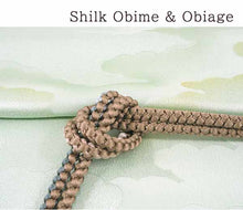 Load image into Gallery viewer, Effortless Elegance Kimono 4 Piece Coordinate Set(Kimono, Obi, Obi-age, Obi-jime)M-SIZE