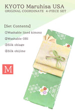 Load image into Gallery viewer, Effortless Elegance tailored Kimono 4 Piece Coordinate Set(Kimono, Obi, Obi-age, Obi-jime)M-SIZE