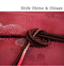 Load image into Gallery viewer, Effortless Elegance tailored Kimono 4 Piece Coordinate Set(Kimono, Obi, Obi-age, Obi-jime)M-SIZE
