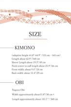 Load image into Gallery viewer, Effortless Elegance tailored Kimono 4 Piece Coordinate Set(Kimono, Obi, Obi-age, Obi-jime)M-SIZE