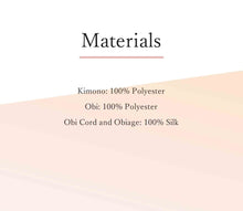Load image into Gallery viewer, Effortless Elegance tailored Kimono 4 Piece Coordinate Set(Kimono, Obi, Obi-age, Obi-jime)M-SIZE