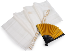画像をギャラリービューアに読み込む, Silk Obi-age Obi-jime Suehiro(folding fan) 3 pcs  for Japanese Traditional Kimono -White for formal