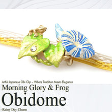 画像をギャラリービューアに読み込む, Obidome, Morning Glory & Frog –– Rainy Day Charm
