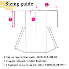 Load image into Gallery viewer, Vintage Japanese Kimono Women's Robe Silk, Red & White Striped Kimono with Geometric Patterns