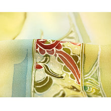 画像をギャラリービューアに読み込む, Vintage Japanese Kimono Women's Robe Silk, Bright Yellow ,Bokashi-Dye Kimono (Soft Gradient Effect)