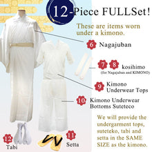 將圖片載入圖庫檢視器 Men's Formal Kimono, Haori, and Hakama 12-Piece FULL Set <Green blur>