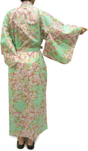 画像をギャラリービューアに読み込む, Women's Easy Yukata  / Kimono Robe : Japanese Traditional Clothes - SAKURA Turquois