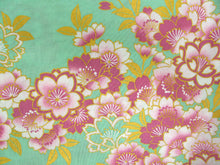 画像をギャラリービューアに読み込む, Women's Easy Yukata  / Kimono Robe : Japanese Traditional Clothes - SAKURA Turquois