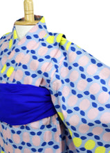画像をギャラリービューアに読み込む, Girls' Yukata Heko-obi 2 items sets :Japanese Traditional Clothes - Citron Blue Scandinavian Design