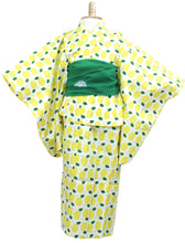 画像をギャラリービューアに読み込む, Girls' Yukata Heko-obi 2 items sets :Japanese Traditional Clothes - Citron Yellow Scandinavian Design