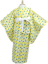 画像をギャラリービューアに読み込む, Girls' Yukata Heko-obi 2 items sets :Japanese Traditional Clothes - Citron Yellow Scandinavian Design