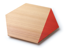 画像をギャラリービューアに読み込む, Japanese Cedar Woodcraft :Candy Dish, Hexagon,Red 3pcs