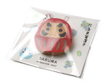 Load image into Gallery viewer, Japanese Bamboo Craft: Chopstick Rest, Dharma Red