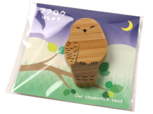 Load image into Gallery viewer, Japanese Bamboo Craft: Chopstick Rest, Snowy Owl