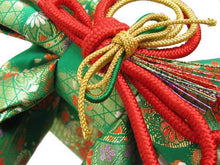 將圖片載入圖庫檢視器 Girl's Ready-Made Formal Obi for Japanese Traditional Kimono : S size - Green x Flower Temariball