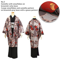Load image into Gallery viewer, Awase long Haori coat with same cloth haori cord, women, Floral