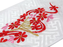 將圖片載入圖庫檢視器 Girl rayon Haneri  for Japanese Traditional Kimono -embroidery white treasure pattern
