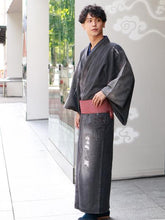 將圖片載入圖庫檢視器 Men's Denim Unlined Kimono with Pockets Black: Japanese Traditional Clothes