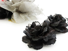 画像をギャラリービューアに読み込む, Hair Comb Accessory for Japanese Traditional Clothes - Gray Rose with Dot Ribbon