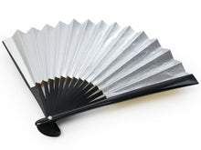 將圖片載入圖庫檢視器 ★正式,风扇,摇摆,纸,银,两侧,黑色骨头,18厘米。