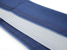 將圖片載入圖庫檢視器 Men's Obi Belt ;Kakuobi for Japanese Traditional Kimono: Reversible Blue x Light Blue Stripe