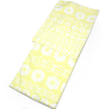 画像をギャラリービューアに読み込む, Ladies' Cotton Yukata : Japanese Traditional Clothes - Lemon Yellow Tortoise Geometric Pattern SANKATSU