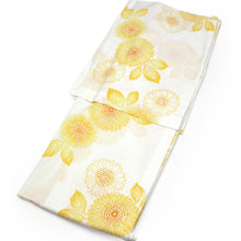 画像をギャラリービューアに読み込む, Ladies' Cotton Yukata : Japanese Traditional Clothes - White Sunflower SANKATSU