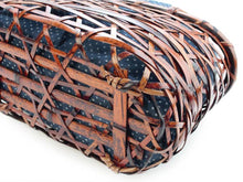 將圖片載入圖庫檢視器 Bamboo Basket Drawstring Bag - Weeping Knitting Navy