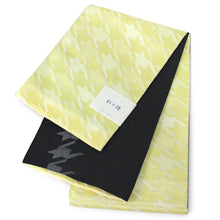將圖片載入圖庫檢視器 Ladies' Hanhaba-Obi for Japanese Traditional Kimono - Reversible Yellow Houndstooth
