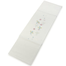 Load image into Gallery viewer, Silk combined weave Haneri for Japanese Traditional Kimono - Ro White hand drawn balloon