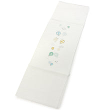 Load image into Gallery viewer, Silk combined weave Haneri for Japanese Traditional Kimono - Ro White hand drawn balloon