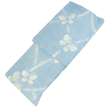 画像をギャラリービューアに読み込む, Ladies' Cotton Hemp Boushi Shibori Yukata : Japanese Traditional Clothes - Light Blue Butterflies