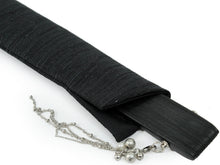 Load image into Gallery viewer, Men's Cotton Sensu :Japanese Traditional Folding Fan & Fan Bag 2-Piece Set Black Plain Pattern