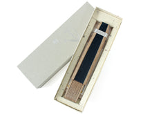 將圖片載入圖庫檢視器 Men's Elastic Paper Sensu :Japanese Traditional Folding Fan- Dark Pearl Navy Blue Running Water Pattern