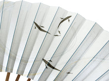 將圖片載入圖庫檢視器 Men's Telescopic Paper Sensu :Japanese Traditional Folding Fan - Silver Ground Ayu