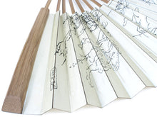 Load image into Gallery viewer, Men's Telescopic Paper Sensu :Japanese Traditional Folding Fan - Pearl white Choju-giga pattern