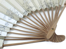 Load image into Gallery viewer, Men's Telescopic Paper Sensu :Japanese Traditional Folding Fan - Pearl white Choju-giga pattern