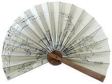 Load image into Gallery viewer, Men's Telescopic Paper Sensu :Japanese Traditional Folding Fan - Pearl white Choju-giga pattern