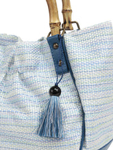 画像をギャラリービューアに読み込む, Bamboo Handle Bag - Light Blue x Blue