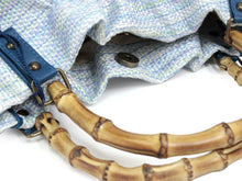 画像をギャラリービューアに読み込む, Bamboo Handle Bag - Light Blue x Blue
