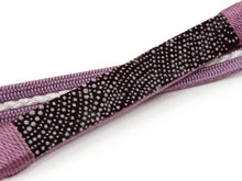 將圖片載入圖庫檢視器 Silk Obijime Hiragumi Kumihimo for Japanese Traditional Kimono - Inden Wave Purple x White.