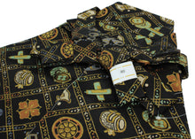 將圖片載入圖庫檢視器 Boy's Polyester Hakama Set 7 Items  for Japanese Traditional Kimono - Black Treasure Diamond Grid