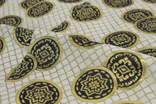 將圖片載入圖庫檢視器 Boy's Polyester Hakama Set 7 Items  for Japanese Traditional Kimono - Beige Gold Flower Grid