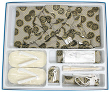 將圖片載入圖庫檢視器 Boy's Polyester Hakama Set 7 Items  for Japanese Traditional Kimono - Beige Gold Flower Grid