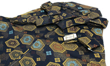画像をギャラリービューアに読み込む, Boy's Polyester Hakama Set 7 Items  for Japanese Traditional Kimono - Dark Navy Flower Turtle Shell