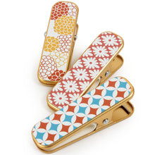 画像をギャラリービューアに読み込む, Kimono Clip 3 pcs for Japanese Traditional Clothes: Large - Orange Red Multi Pattern