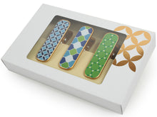 Load image into Gallery viewer, Kimono Clip 3 pcs for Japanese Traditional Clothes: Large - Blue Green Multi Pattern