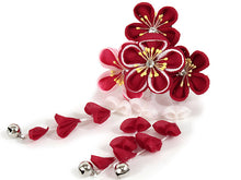 將圖片載入圖庫檢視器 Girl's Hair Accessories 2 Piece Set  for Japanese Traditional Clothes  - Three Pins Chirimen Red